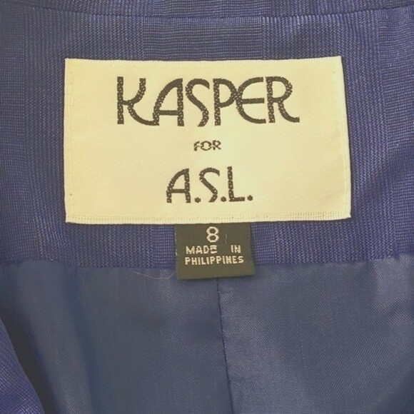 Kasper for ASL Womens Blue Short Sleeve Jacket and Skirt Suit Set Size 8 - Picture 12 of 12